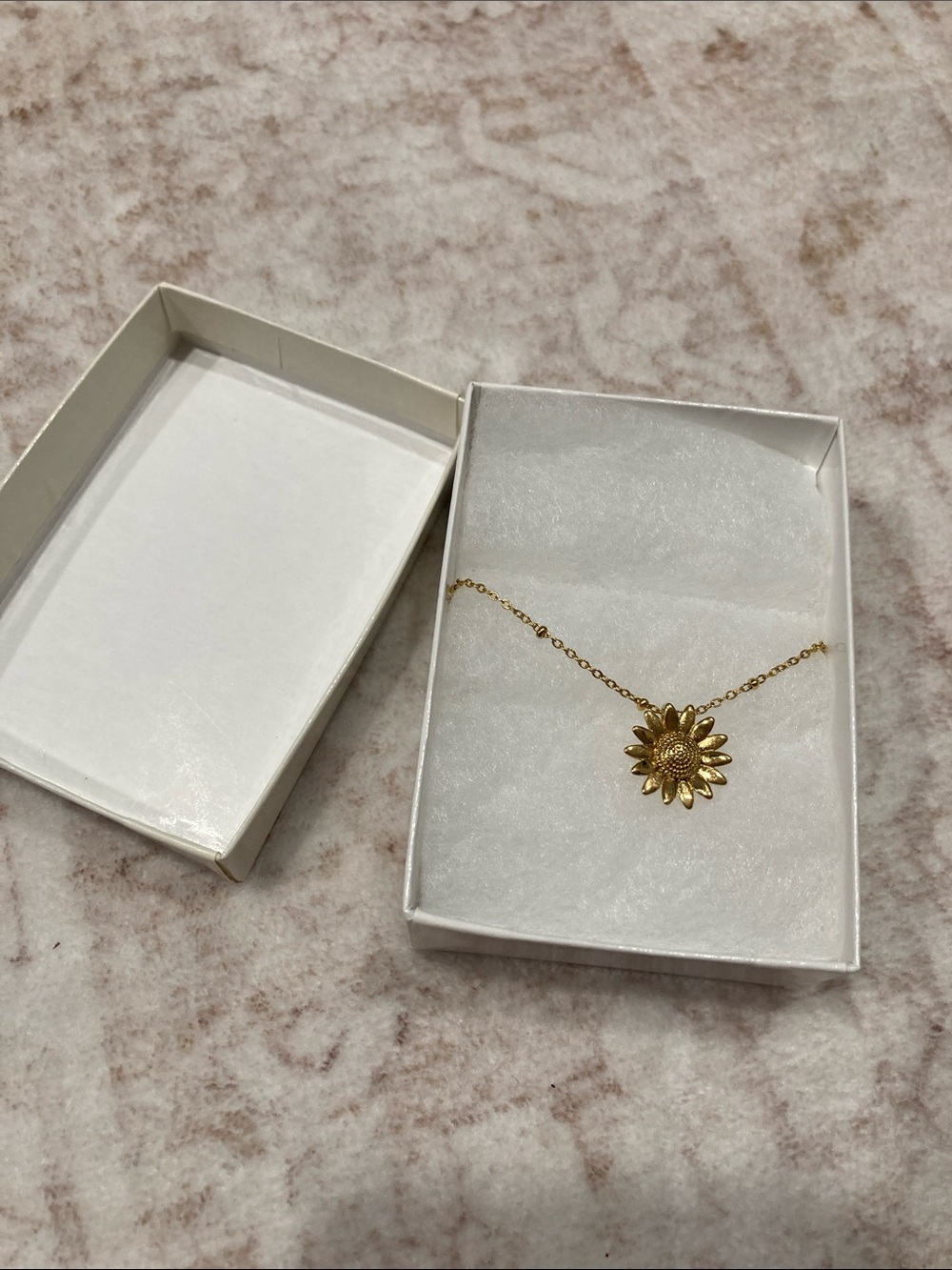 Gold Sunflower Pendant Necklace